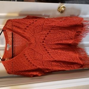 Poncho burnt orange  szL